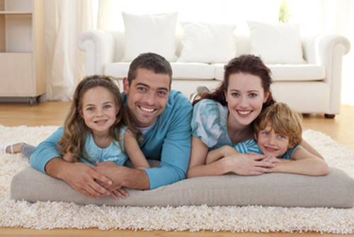 happy family after calling mold expert