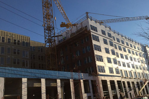 mold specialist visits industrial construction site